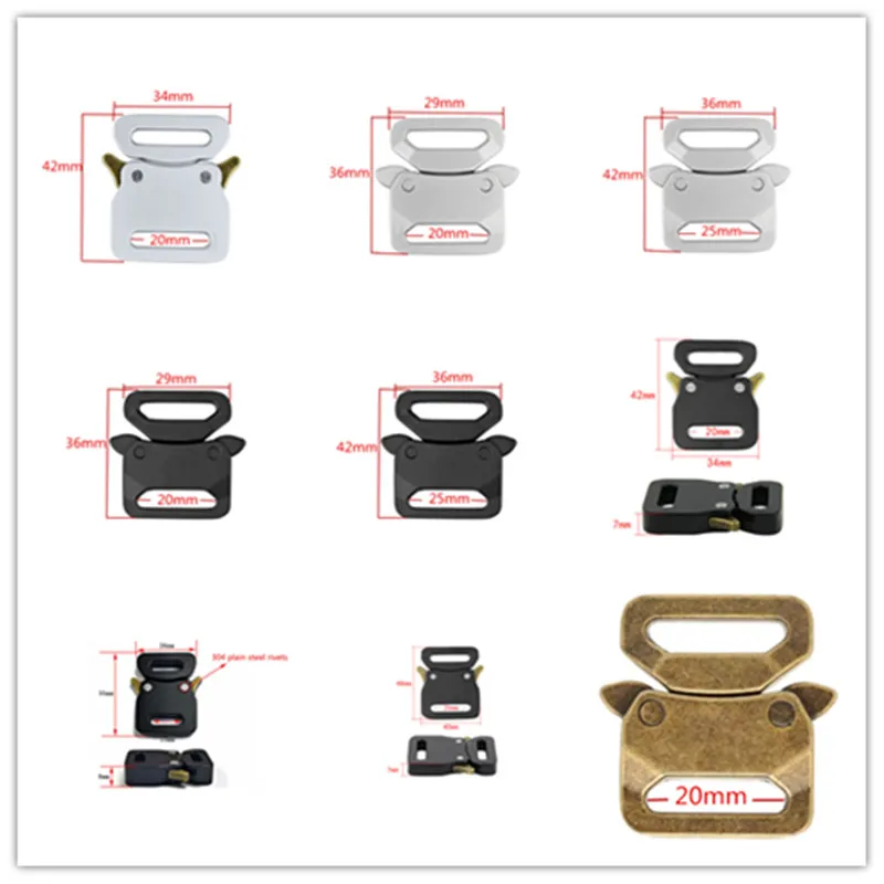 1Pcs1325mmMetalQuickSideReleaseBucklesBagStrapAdjusterClasps
