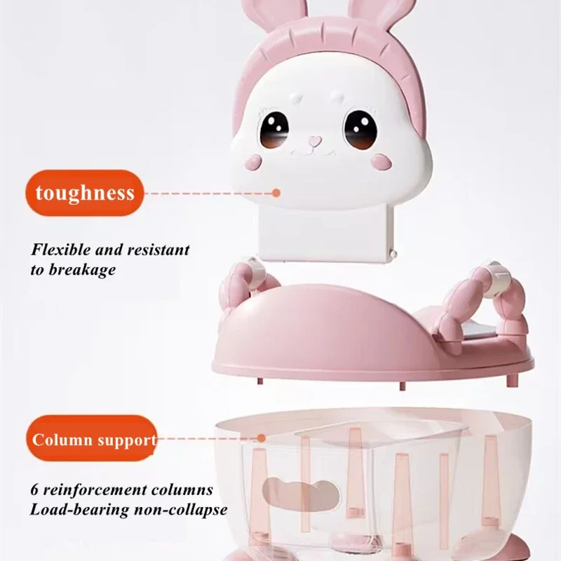 Children's Pot Cartoon Rabbit Design Potty Chair Portable Baby Toilet Training Seat Child Perfect Gift for Boys and Girls Cute