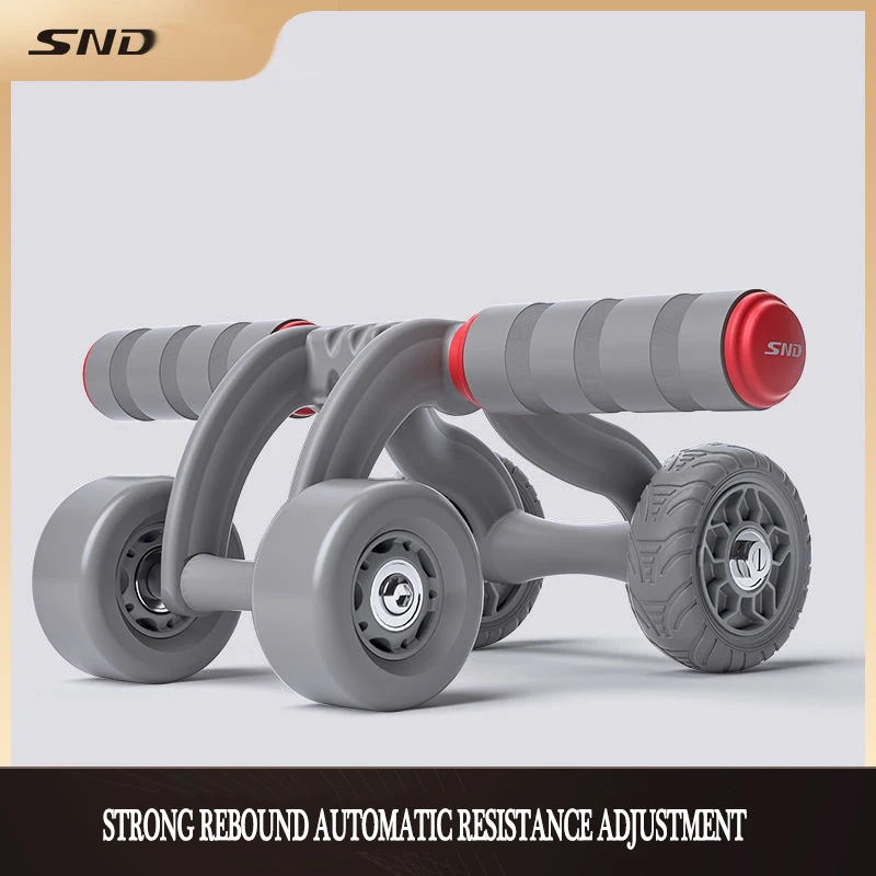 

Roller Wheel Multifunctional Abdominal Muscle 4 Wheel Antiskid Bodybuilding Roller Automatic Rebound Safe Silent for Home Gym