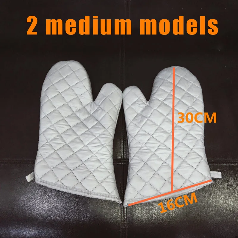 1pair Oven Mitts Kitchen Oven Microwave Gloves High Heat Resistant Long Mitts Anti-scalding Silver Cloth Gloves,silicone oven mitts,kitchen gloves,silicone oven gloves