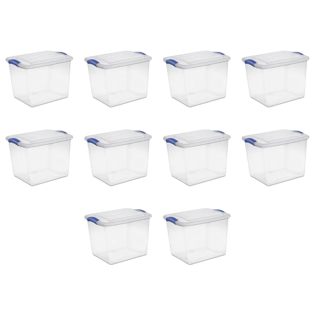 Case of 6 Sterilite 18 Quart Ultra Latch Boxes - Assembled