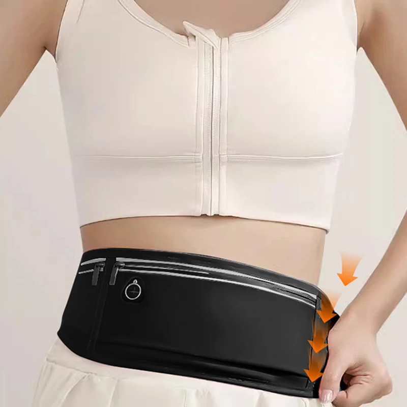 Waterproof Black Sports Waist Bag with Phone Holder