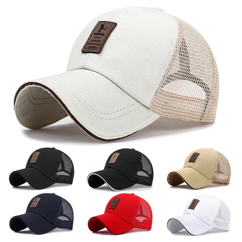 Unisex Sports Cap Basketball Football Golf Caps Outdoor Breathable Net Snapback Hats Casquette Mesh Patchwork Tennis Visors Sports Sun Hats Baseball Caps Golf Caps