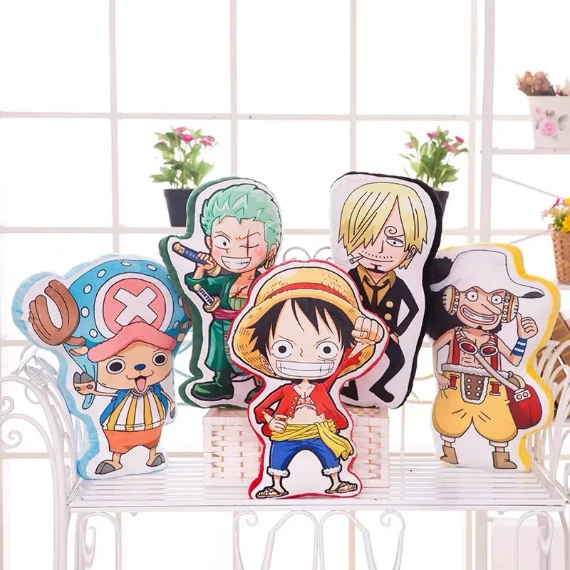 Anime One Piece Original Plush Pillow Luffy Sanji Brook Cushion Couch Bedroom Doll Soft Stuffed Toys Birthday Christmas Gift