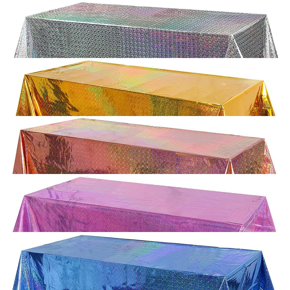 Disposable Tablecloth White Black Pink Gold Table Cover Plastic Birthday Wedding Table Cloth Party Dining Table Decoration Favor