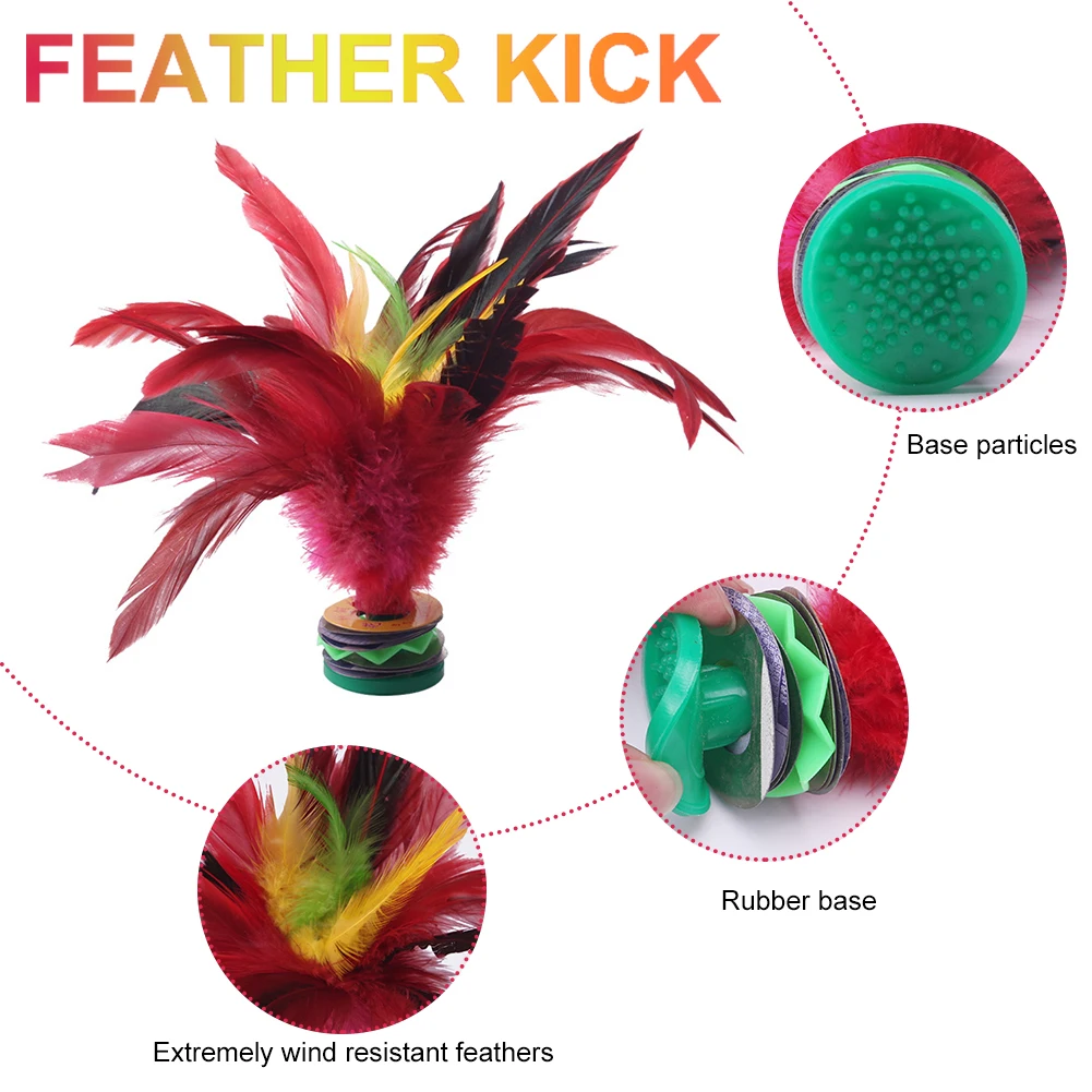 Colorful Feather Shuttlecock for Foot Kick Exercise