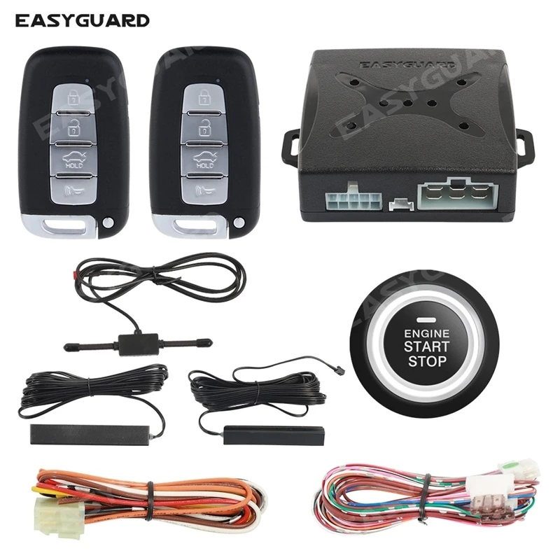 EASYGUARD 車 セキュリティ カーアラーム キーレス リモート エンジン Easyguard自動スタートストップボタンリモートエンジンスタート