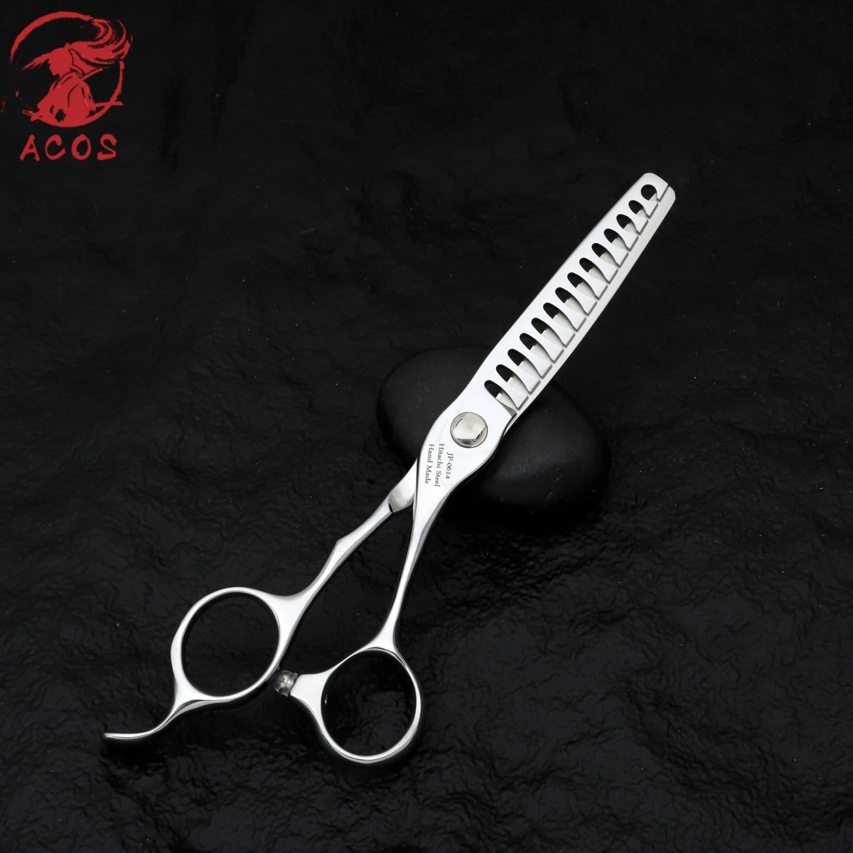 ACOS Professionelle Friseurschere aus japanischem 440C-Stahl, 6 Zoll, Ausdünnungsschere mit umgekehrter Klinge, geeignet für Salon und Familien-Styling – Detail 6