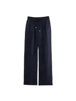 Women's Straight Pants with Front Pockets, High Elastic Waist, Drawstrings, Female Trousers, Chic Fashion - Image 4