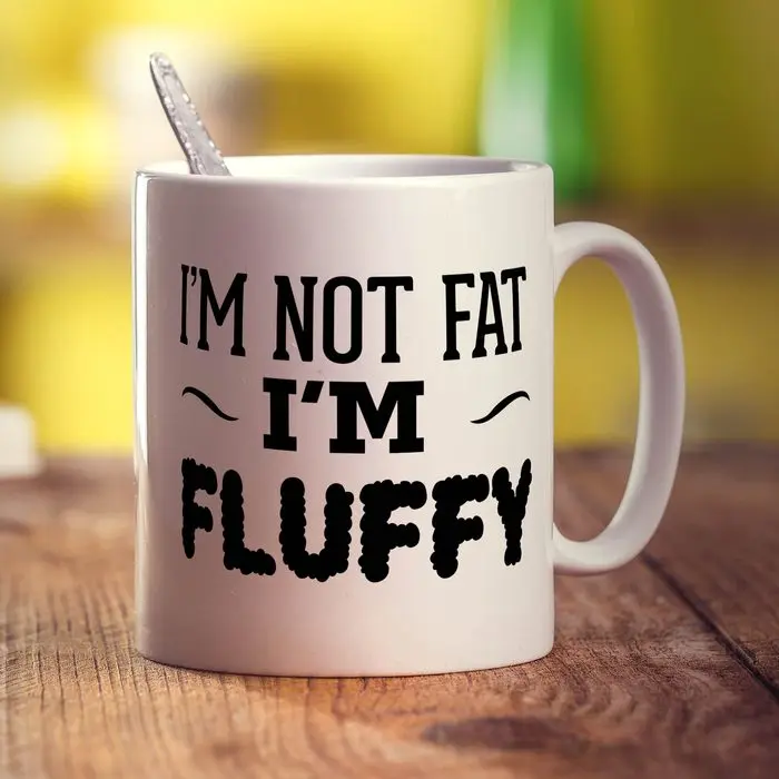 

Кружка I'm Not Fat I'm пушистая, кофейная кружка, керамические чашки с текстом, креативная чашка, милые кружки, подарки для женщин и мужчин, чашки в скандинавском стиле, чашка для чая, белая чашка