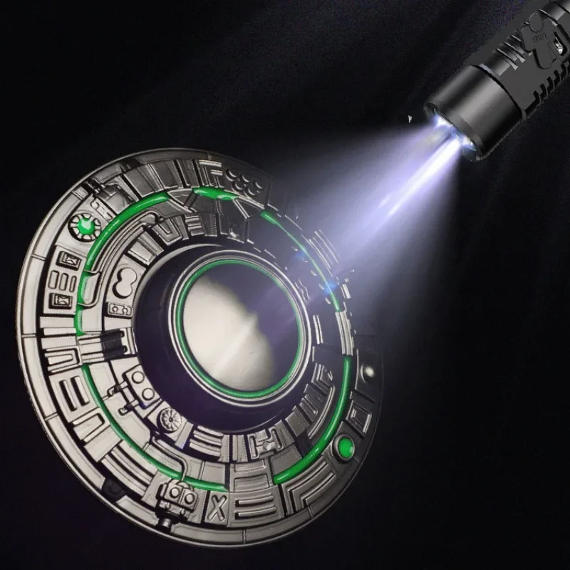 Metal Stress Relief EDC Boy Cool Luminous UFO Fingertip gyroscope Ultra-long Finger Desk Rotating Toy Adults Fidget Spinner