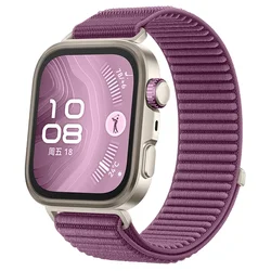 Enhanced Nylon Loop Strap - Breathable Fashion Braided Wristband for Huawei Watch Fit 3 (Plum color)