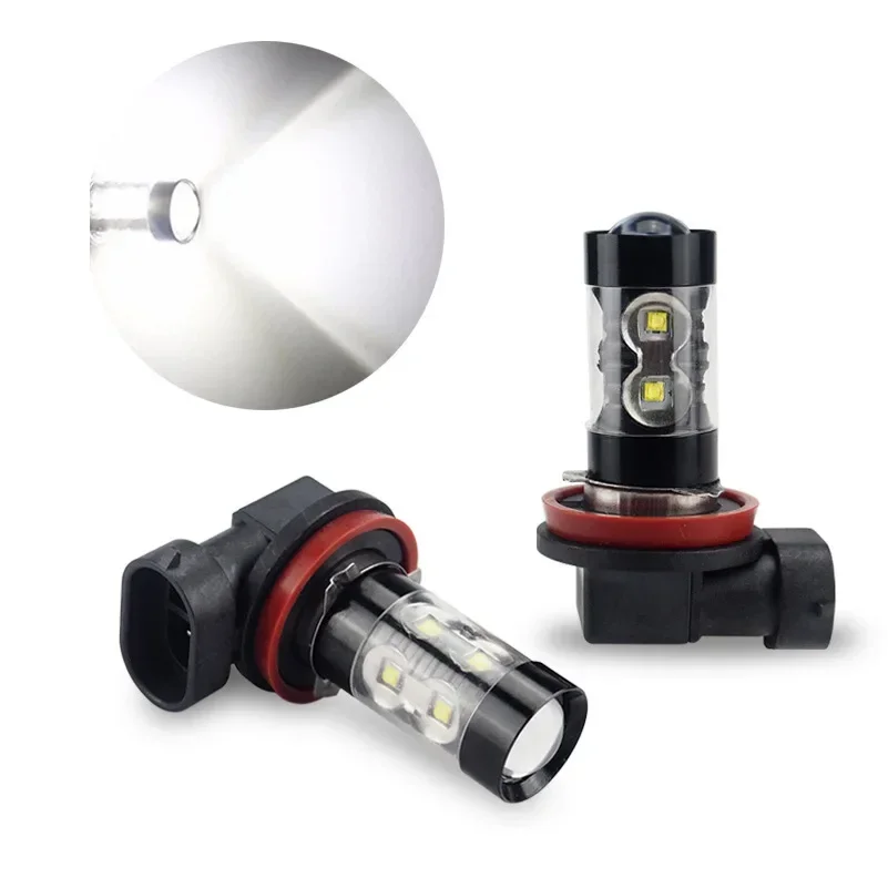 2x H8 H10 H11 Led HB4 9006 HB3 9005 Fog Lights Bulb 10SMD 50W 1200LM 6000K White Car Driving Running Lamp H4 H7 H16 LED Light 5