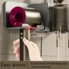 2025new Model 3 in 1 Wall Mounted Hair Dryer Holder Organizer  with Toothbrush Cup Holder Shelf for Blow Dryer,Brushes,Cosmetics 2