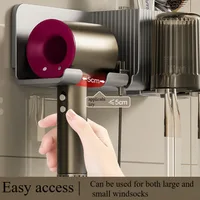 2025new Model 3 in 1 Wall Mounted Hair Dryer Holder Organizer  with Toothbrush Cup Holder Shelf for Blow Dryer,Brushes,Cosmetics 2