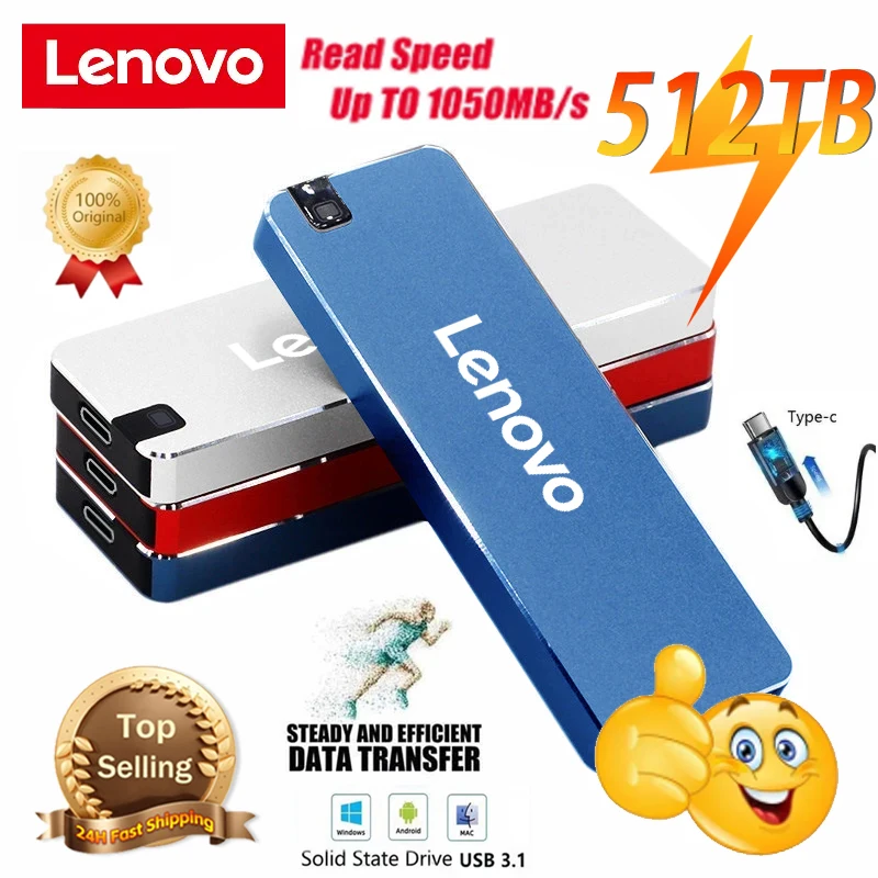 Оригинальный высокоскоростной жесткий диск Lenovo 51 2 ТБ 128 ТБ, портативный внешний жесткий диск на 1 ТБ, 16 Тб, USB, твердотельный жесткий диск для ноутбуков