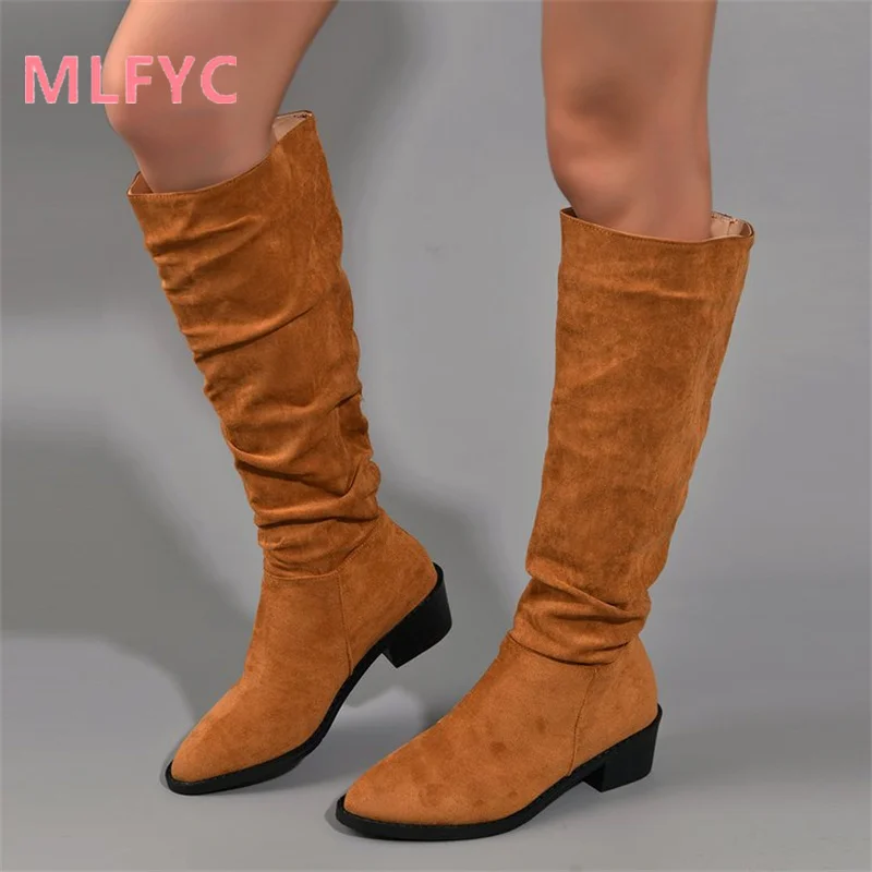 

ladies French retro pile boots Western Cowboy boot New high boots Women's boots Warm fashionable shoes