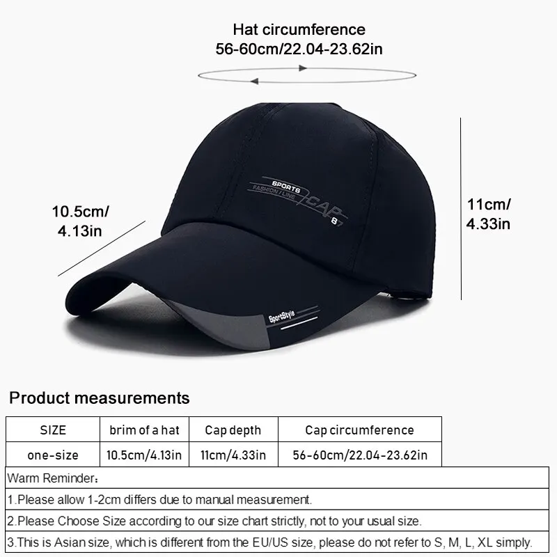 Baseball Cap Sports Solid Color Sun Hat Casual Fashion Outdoor Hip-Hop For Men and Women