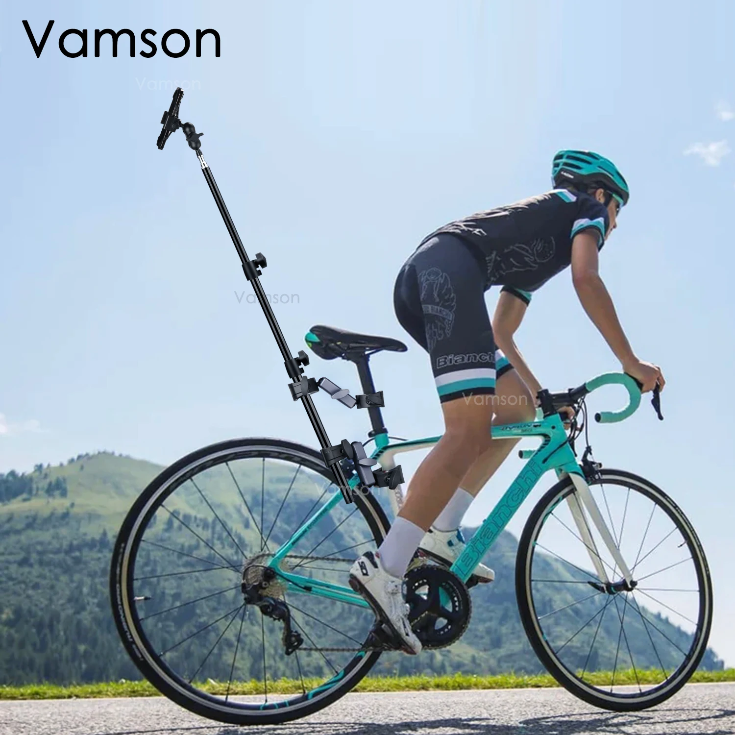 VamsonBikeClipHolderBicycleTelescopicSelfieStickMonopodMobile