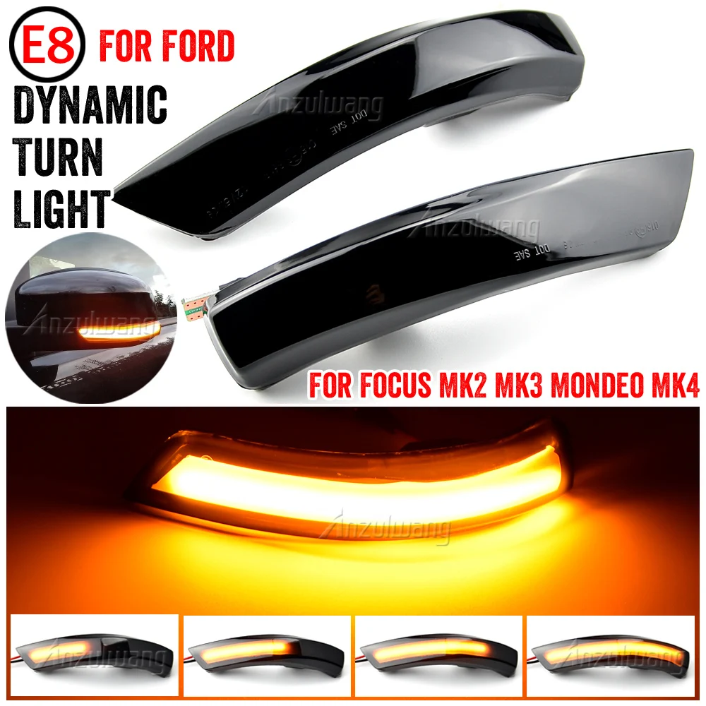 

2pcs/Lot Rear View Mirror Indicator Dynamic Blinker LED Turn Signal Light For Ford Focus Mk2 Mk3 3.5 Mondeo Mk4