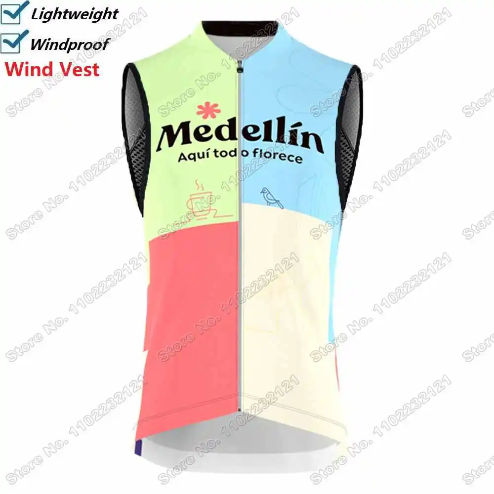 Chaleco de viento del equipo Medellín EPM para hombre, camiseta de