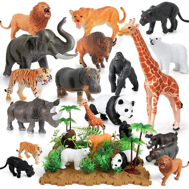 Animals Figure,54 Piece Mini Jungle Animals Toys Set For Boys Girls Kids 