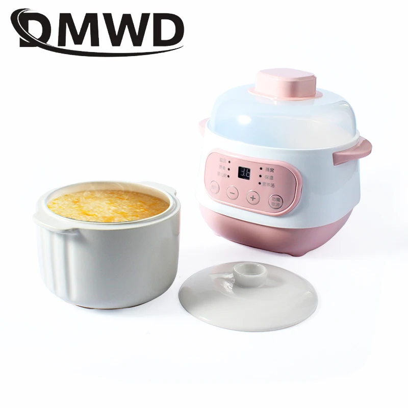 110V/220V Electric Ceramics Slow Cooker Water Stew Soup Porridge Health Pot Eggs Meal Steamer Simmer Baby Food Cooking Machine 4