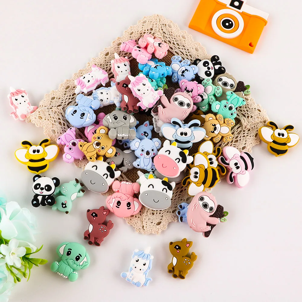 TOAOB 20 Pezzi Perline in Silicone a Forma di Animali Tartaruga 30mm Perline Colorate Distanziatore per Braccialetti Collana Portachiavi Creazione di Gioielli Fai da Te