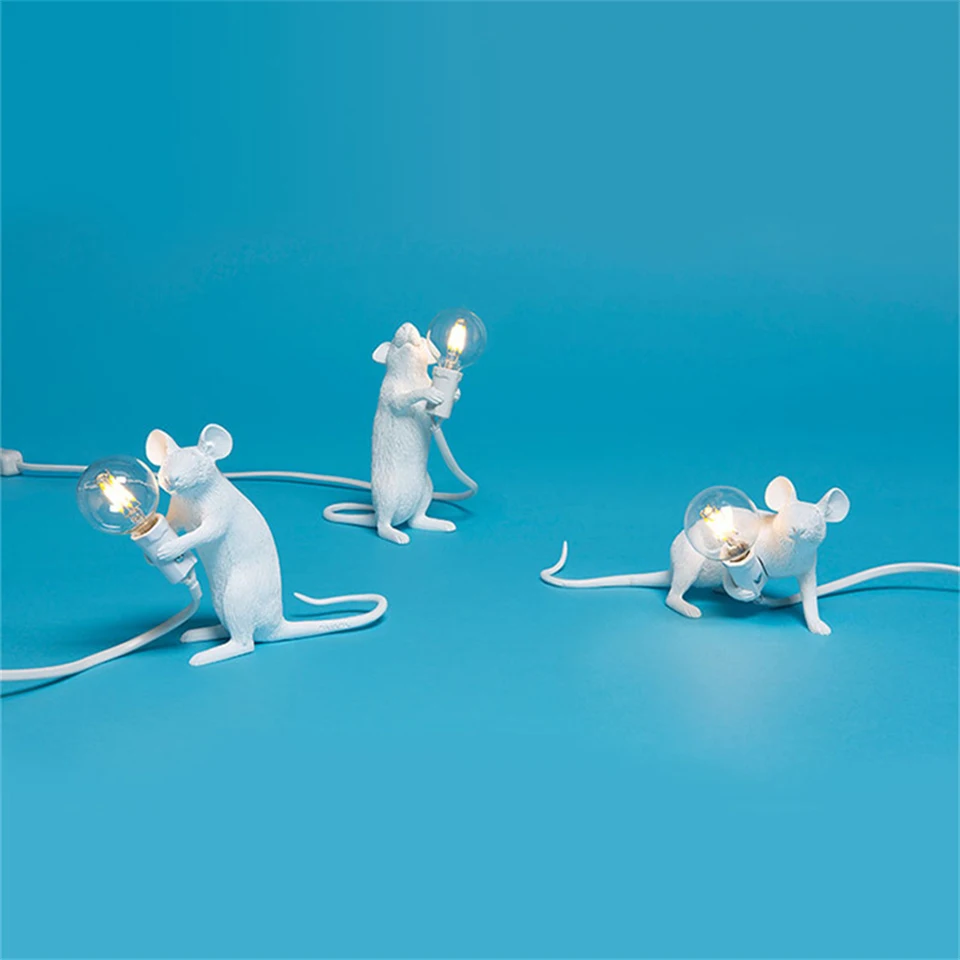 Dropshipping Nordic Home Room Mouse LED Table Lamp Modern Style Desktop Bedside Table Lights Home Room Decor Lighting Desk Lamp 3