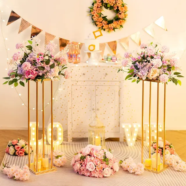 Hot Selling Wedding Decoration Table Centerpieces Iron Black Metal Pillar  Vintage Flower Stand Holders Senyu1956 - Party & Holiday Diy Decorations -  AliExpress