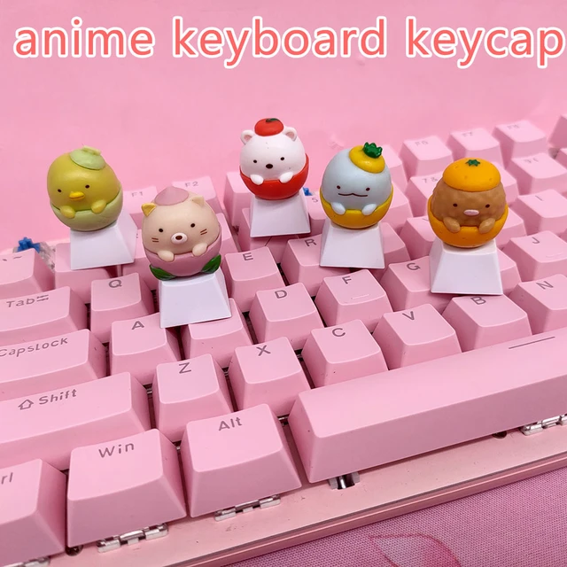 Kawaii Keycaps For Mechanical Keyboard Caps Accessories Personality Cartoon  Anime Model Key Cap Three dimensional R4 PBT Keycap…