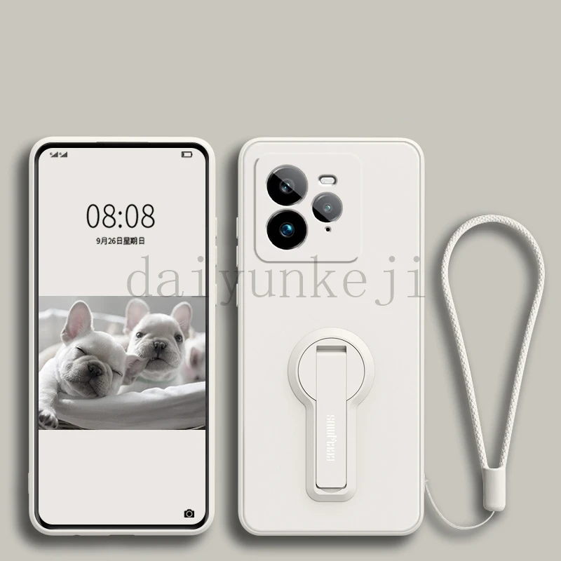 Silicone Soft Protective Phone Case with Bracket and Screen Protector