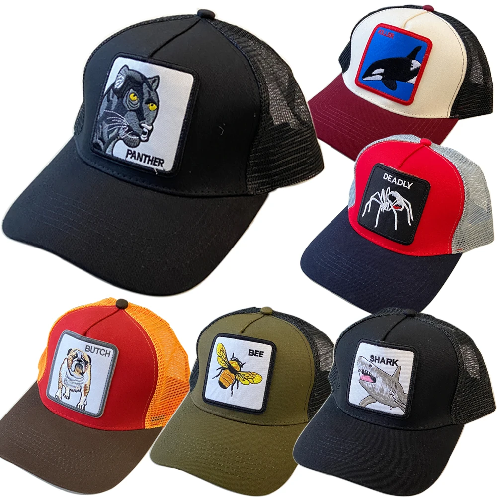 Summmer Embroidery Animals Men Baseball Caps Women Breathable Net Mesh
