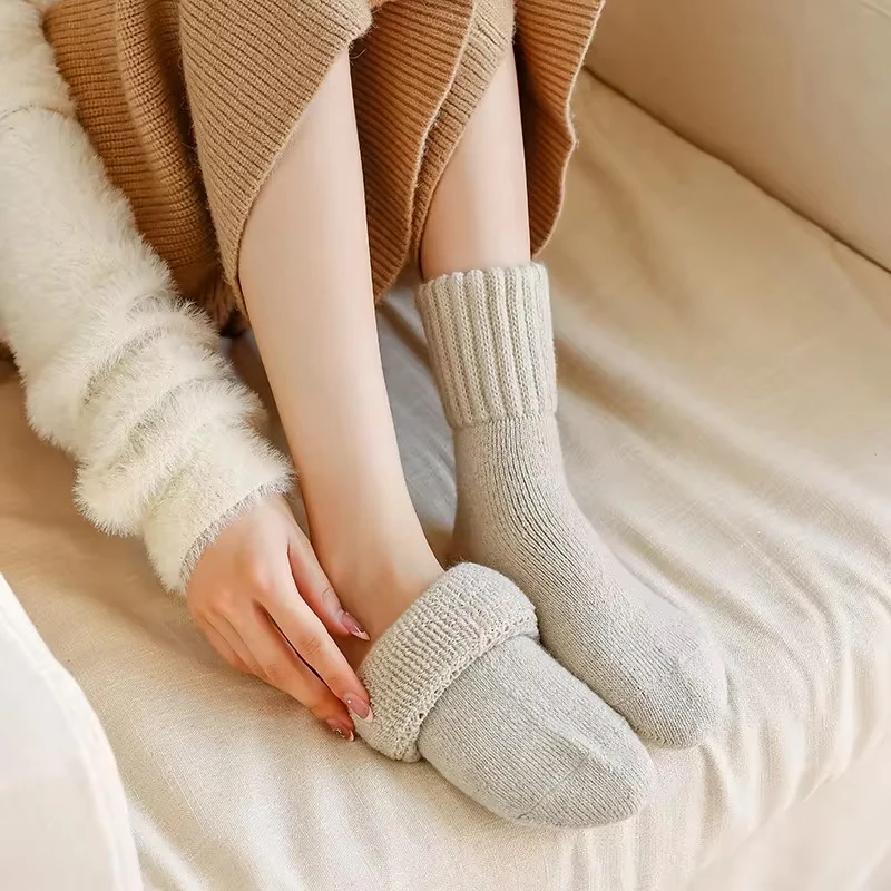 Women's Winter Plush Wool Socks - Thick, Breathable, and Comfortable Low Tube Snow Socks
