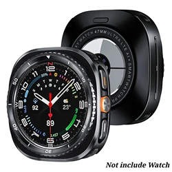 Premium Metal Protective Watch Case - Sleek Design for Galaxy Ultra 2025 (Black White)