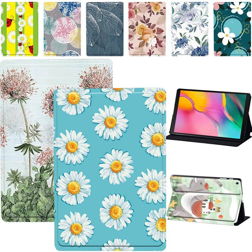 Capa de Tablet de Couro Protetora Estojos de Poeira de Impressão Samsung Galaxy Tab s6 Lite10.4 Tab S5e T720 a8 2023 10.5 Tab a7 Lite8.7