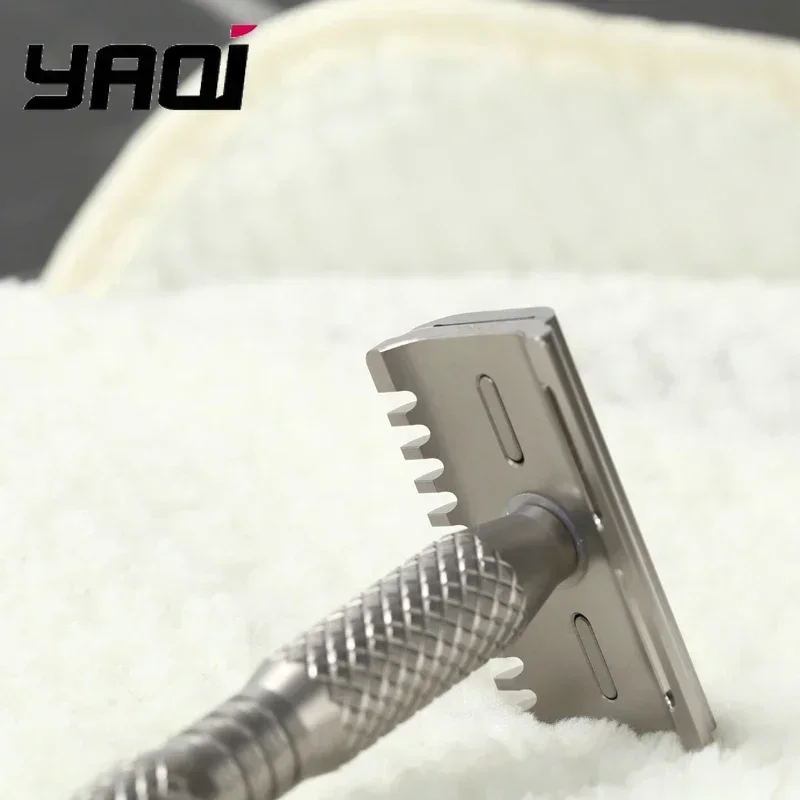 YAQI Ghost 90DC 크로스 그레인 패턴 티타늄 경량 안전 면도기