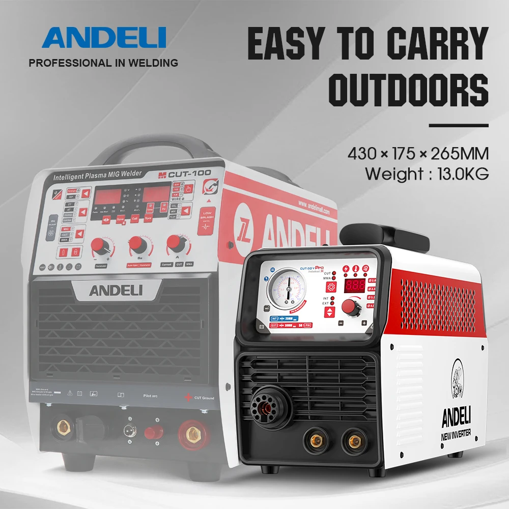 ANDELI Plasma Cutting Machine Non-HF Pilot Arc Cutter Built-In Air Compressor CUT-50Y Pro X Inverter Plasma Metal Cut Equipment