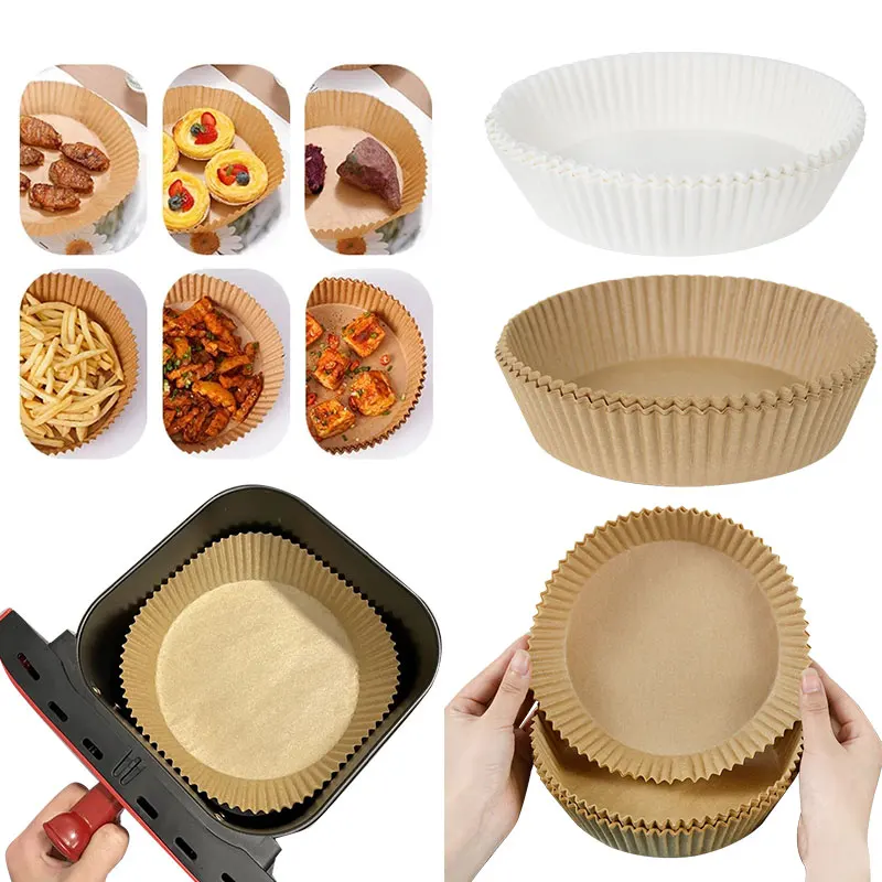 

25/50pcs Air Fryer Disposable Paper Non-Stick Baking Mat For Roasting Oven Microwave Food Grade Parchment Paper Oil-Proof