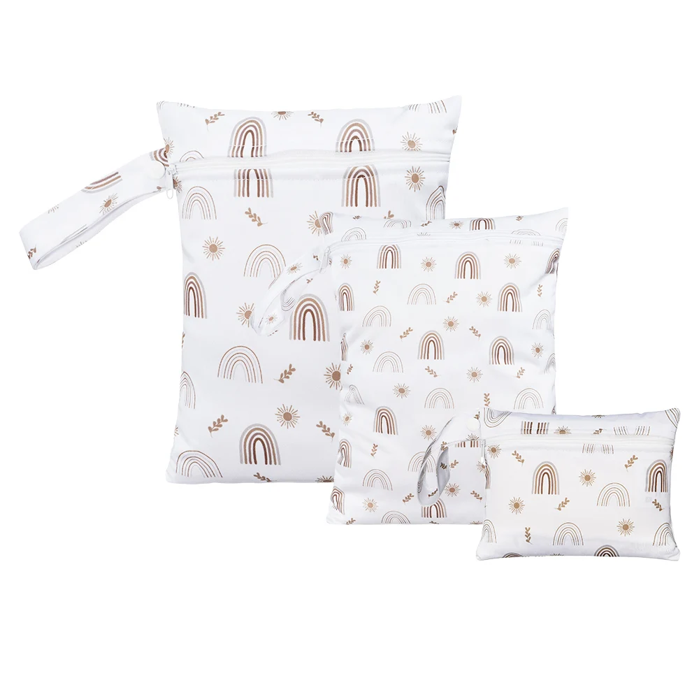 Elinfant 3-Piece Waterproof Wet/Dry Diaper Bag Set with Handle