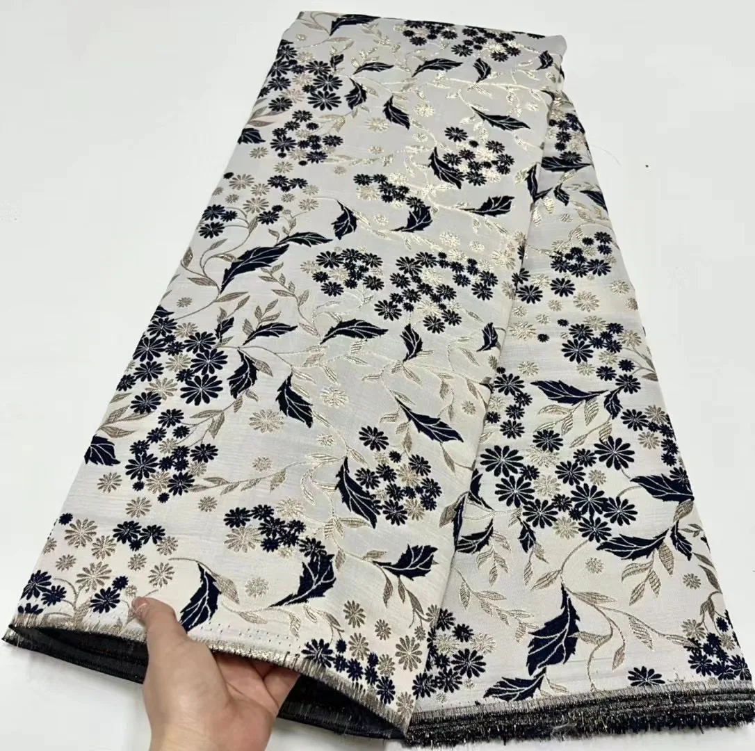 

2023 Latest African Jacquard Lace Fabric High Quality French Lace Nigerian Brocade Lace Fabrics for Wedding Dress MH55821