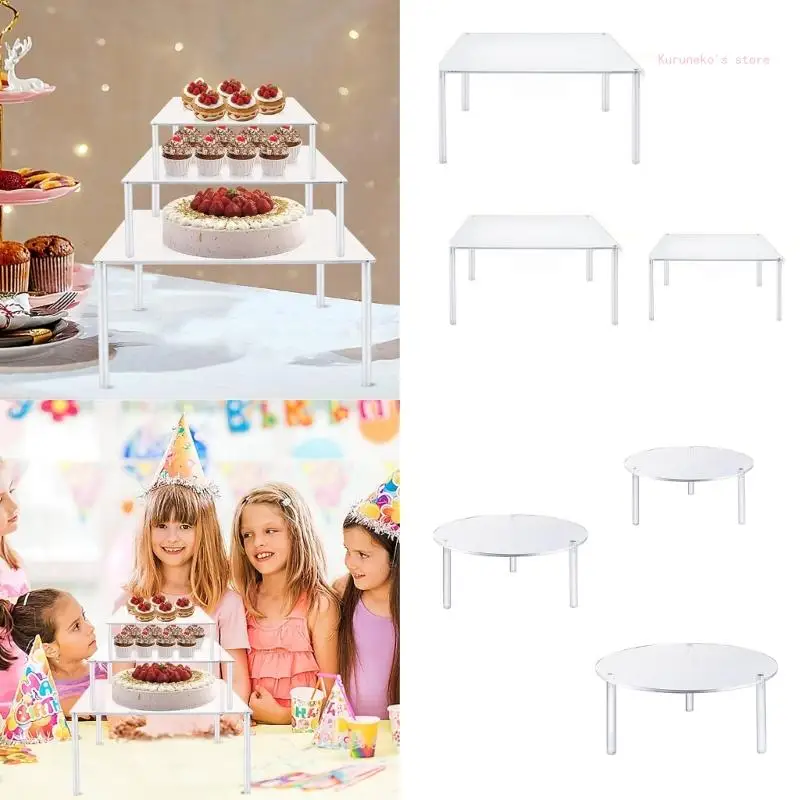 

3x/set Stand Risers for Cakes Pastry 3-Leg Display Risers Cupcake Display Stand