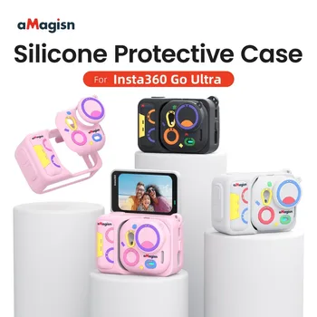 Custodia protettiva in silicone colorato aMagisn per Insta360 Go Ultra protegge dai graffi e agli urti Accessorio per fotocamera sportiva