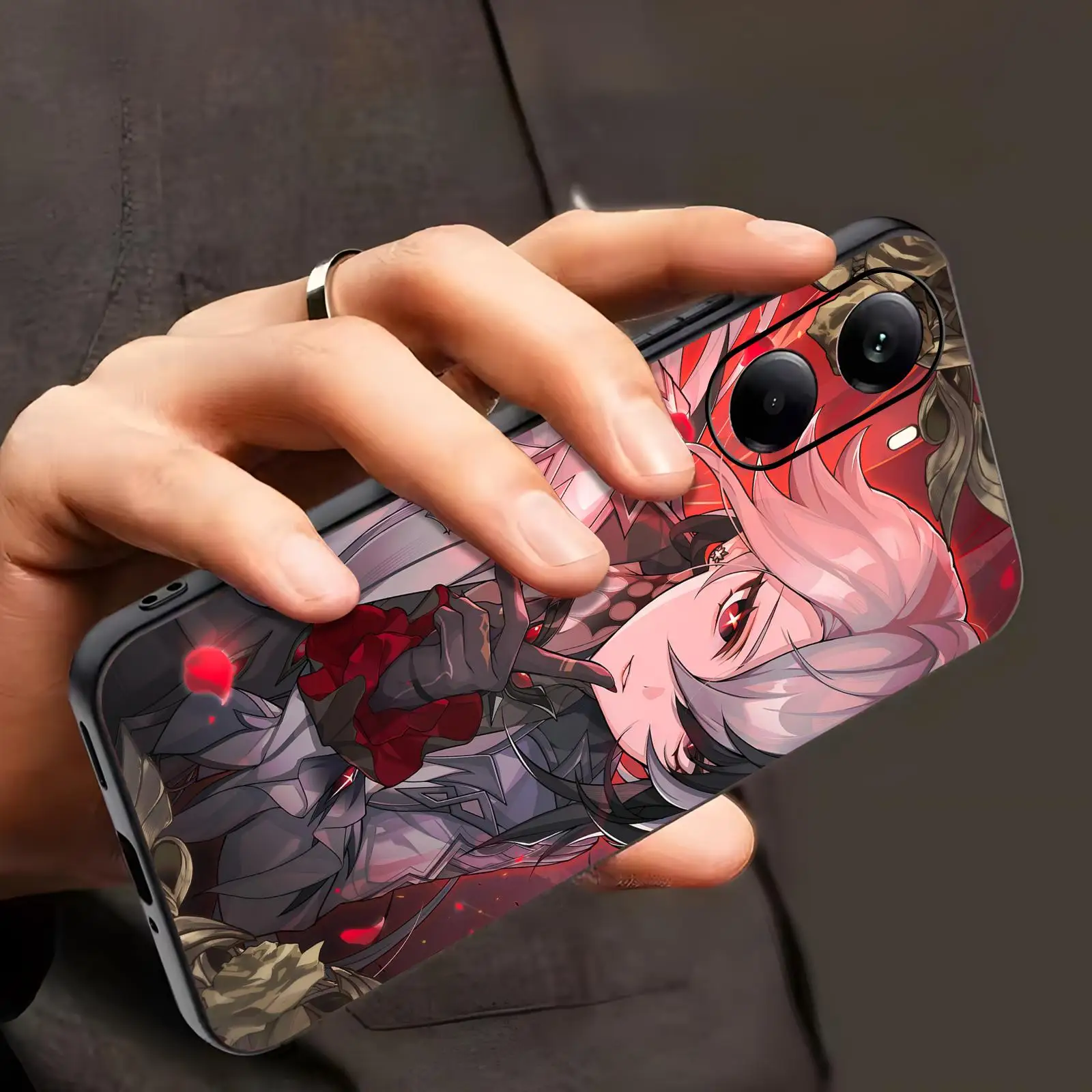 Genshin Impact Arlecchino Soft Black Shockproof Phone Case
