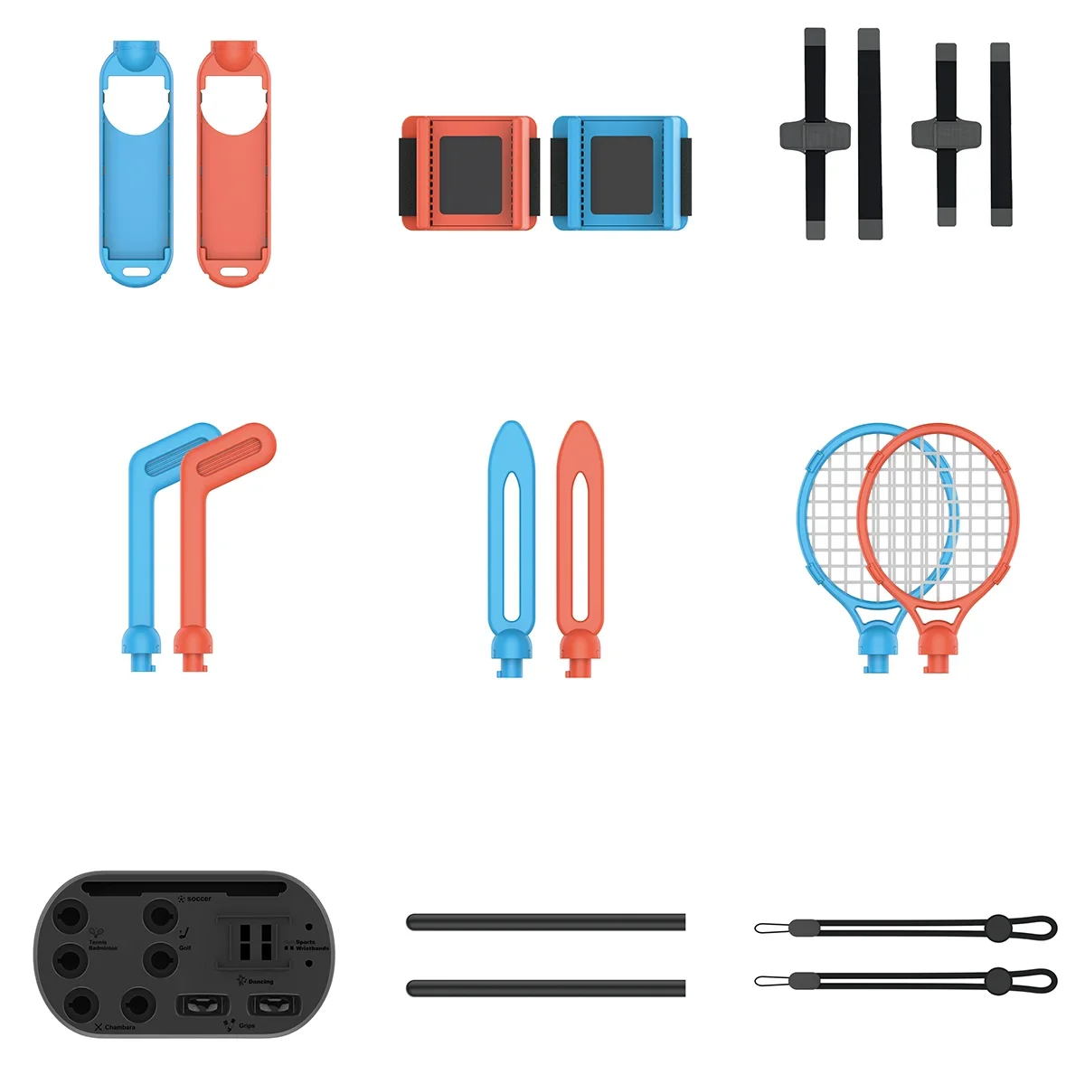 Sports Accessories Bundle for Switch 2 & Joy-con, Family Sports Party Pack Accessories Kit with Organizer Station/ Storage Stand
