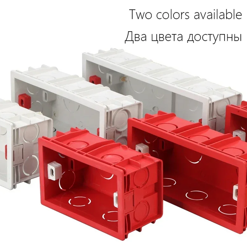 Delefu White Wall Mounting Light Switch Box,118 Switch Mounting Box Back Cassette,PC Flame Retardant Material Dark Box,Back Box