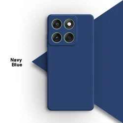 Premium Liquid Silicone Phone Case with Internal Flocking - High-Quality Original Back Cover for Motorola Edge 60s (Navy Blue)