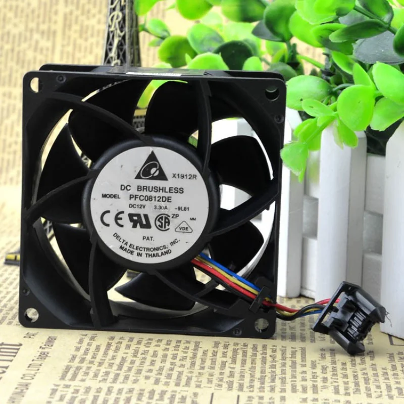 

Pfc0812de 8cm 12V 3.30a 8038 4-Wire Pwm Max Airflow Rate Violent Booster Fan