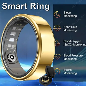 Anello Smart 2026 per Monitoraggio Pressione Sanguigna, Frequenza Cardiaca e Sonno, Impermeabile IP68 e 5ATM, Modalità Multi-sport, per Uomo e Donna