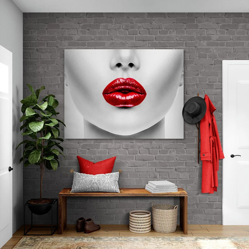  Yatsen Bridge Sexy Red Bandana Lips Wall Art Luxury
